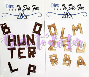 Dies ... to die for LLC metal cutting die - Hunters wood board Alphabet letters