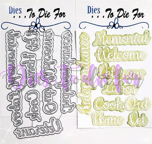 Dies ... to die for LLC metal cutting die - Patriotic Holiday seasons words with shadow