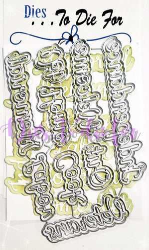 Dies ... to die for LLC metal cutting die - Patriotic Holiday seasons words with shadow