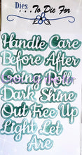 Load image into Gallery viewer, Dies ... to die for LLC metal cutting die - Seasons add ons 10 words with shadow
