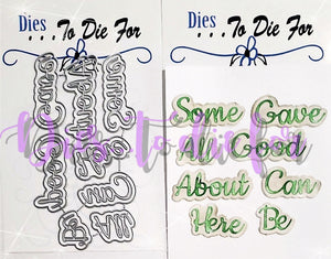 Dies ... to die for LLC metal cutting die - add ons #8 some gave seasons words with shadow