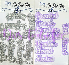 Load image into Gallery viewer, Dies ... to die for LLC metal cutting die - season add ons Thankful words with shadow