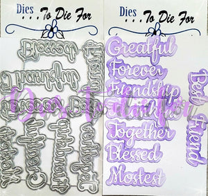 Dies ... to die for LLC metal cutting die - season add ons Thankful words with shadow