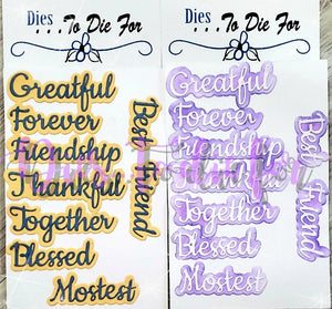 Dies ... to die for LLC metal cutting die - season add ons Thankful words with shadow