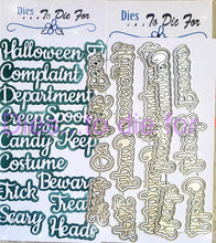 Load image into Gallery viewer, Dies ... to die for LLC metal cutting die - Seasons Halloween words with shadow