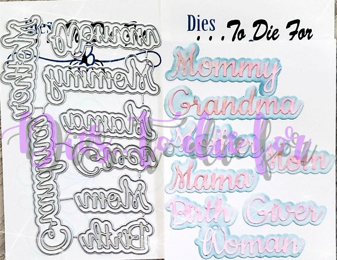 Dies ... to die for LLC metal cutting die - seasons Mom words with shadow