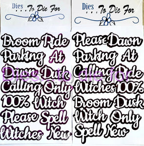 Dies ... to die for LLC metal cutting die - Seasons Witch words with shadow