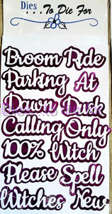 Dies ... to die for LLC metal cutting die - Seasons Witch words with shadow