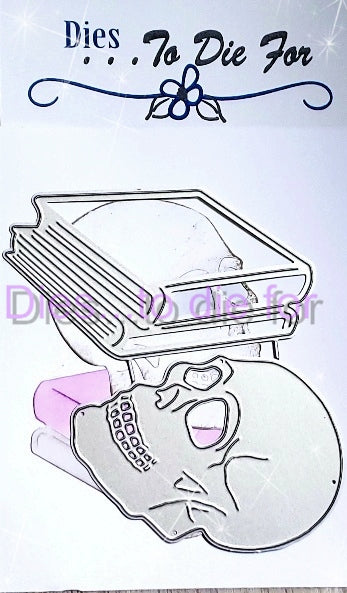 Dies ... to die for LLC metal cutting die - Skull and books