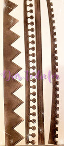 Dies ... to die for metal cutting die - Slimline borders set #4 notebook, zig zag, castle, stitched edge slim line