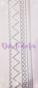 Dies ... to die for metal cutting die - Slimline borders set #4 notebook, zig zag, castle, stitched edge slim line