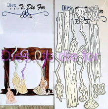 Load image into Gallery viewer, Dies ... to die for LLC metal cutting die - Witch Broom Stand Parking