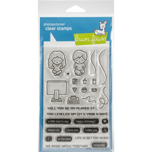 Lawn Fawn Clear stamp set -  Screen Time