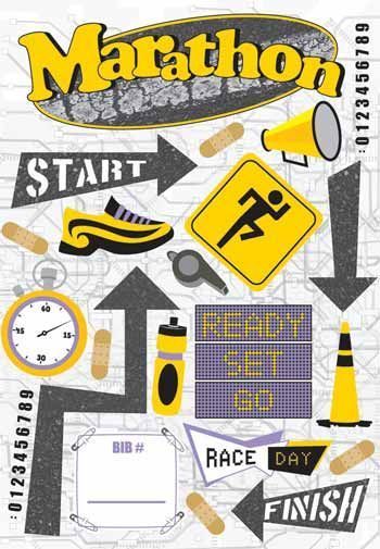 Karen Foster Cardstock Sticker - marathon Running