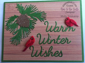 Dies ... to die for metal cutting die - Warm Winter Wishes word title