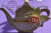 Load image into Gallery viewer, Dies ... to die for metal cutting die - Tea pot and cup card maker set - Time for tea word