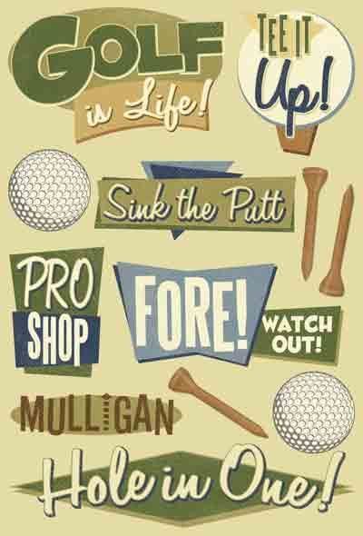 Karen Foster Cardstock Sticker - Golf