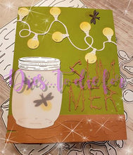 Load image into Gallery viewer, Dies ... to die for metal cutting die - Glass canning Jar with lightning Bugs - Mason