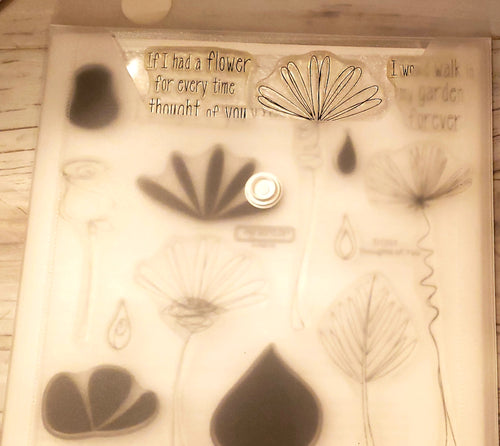 *Crafting for a cause - Close to My heart My Acrylix clear Stamp set in storage pouch - Used - Thoughts of You