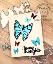 Load image into Gallery viewer, Dies ... to die for metal cutting die - Survivor Butterfly with Awareness ribbon and body