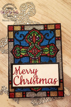 Load image into Gallery viewer, Dies ... to die for metal cutting die - Holiday seasons words with Shadows - Happy Merry Christmas Seasons Greetings Holidays Bright