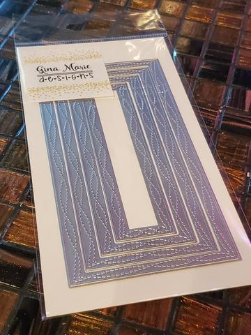 Gina Marie Metal cutting die -  mini Slimline scallop stitched die set