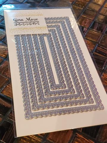 Gina Marie Metal cutting die -  mini Slimline pleated lace die set