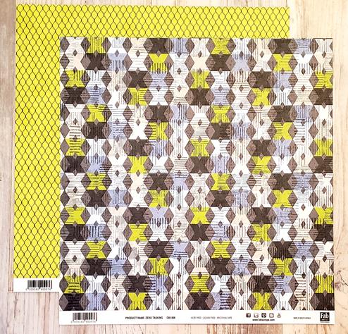 FabScraps Double Sided card stock paper 12 x 12 - Zero Tasking and chain link fence