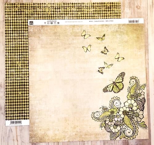 FabScraps Double Sided card stock paper 12 x 12 - Fantast Butterfly