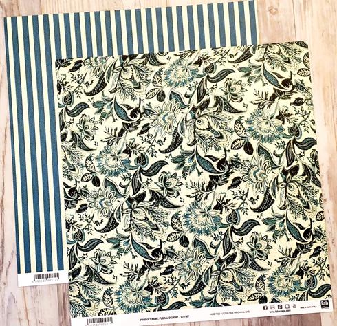 FabScraps Double Sided card stock paper 12 x 12 - Floral Delight