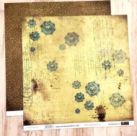 FabScraps Double Sided card stock paper 12 x 12 - Rustic Creatures two