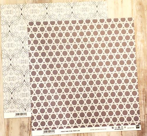 FabScraps Double Sided card stock paper 12 x 12 - French Lace