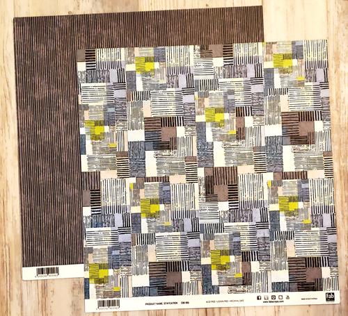 FabScraps Double Sided card stock paper 12 x 12 - Staycation stripes