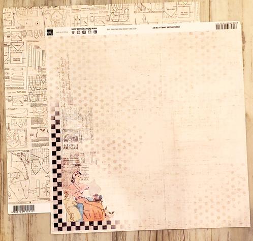 FabScraps Double Sided card stock paper 12 x 12 - Vanilla / Sewing Baby clothes pattern