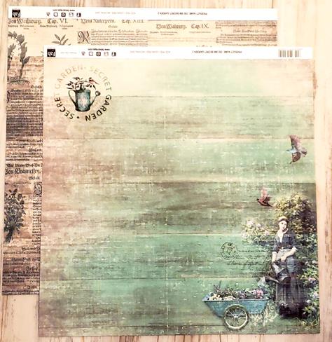 FabScraps Double Sided card stock paper 12 x 12 - Secret Garden 2