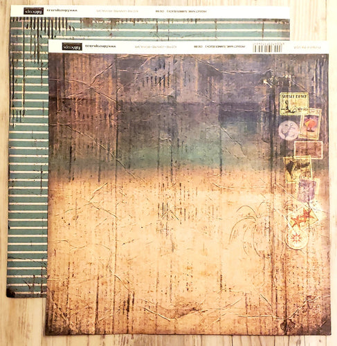 FabScraps Double Sided card stock paper 12 x 12 - Summer Beach 2