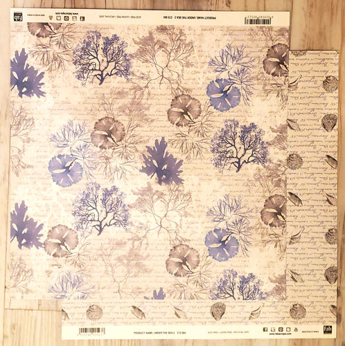 FabScraps Double Sided card stock paper 12 x 12 - Under the sea