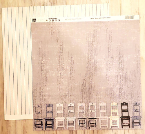 FabScraps Double Sided card stock paper 12 x 12 - Shabby Chairs