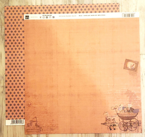 FabScraps Double Sided card stock paper 12 x 12 - Baby Bears - Rusty Bear 2