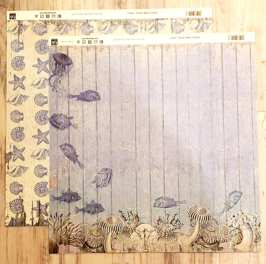 FabScraps Double Sided card stock paper 12 x 12 - Coral 1