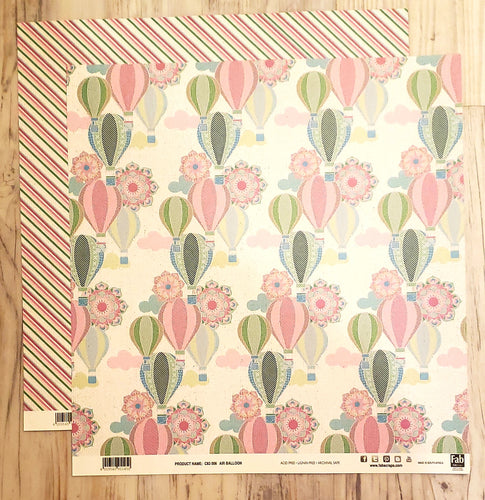 FabScraps Double Sided card stock paper 12 x 12 - Hot Air Balloon