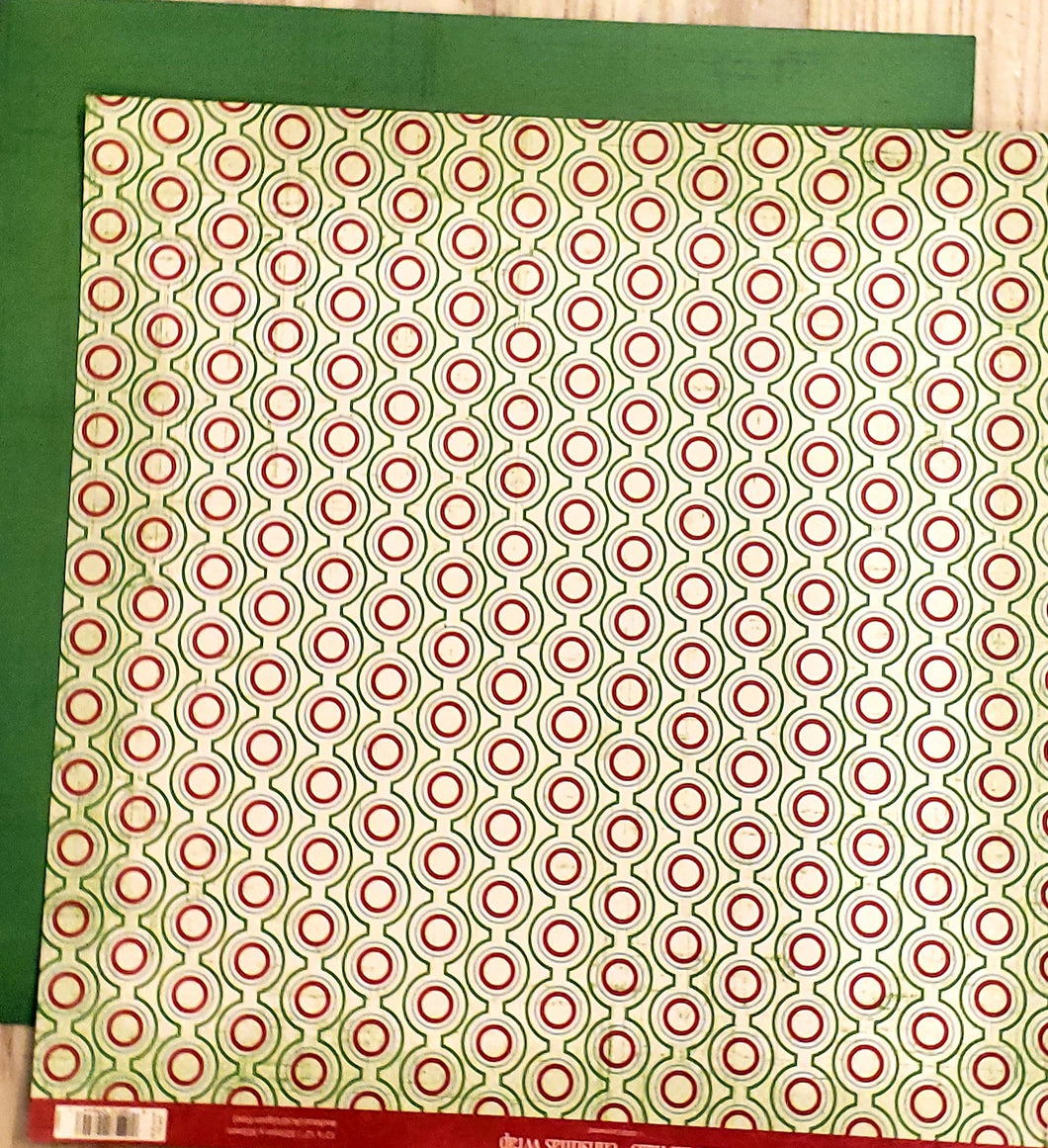 TpC studios double Sided card stock paper 12 x 12 - Deck the halls Christmas wrap - Christmas