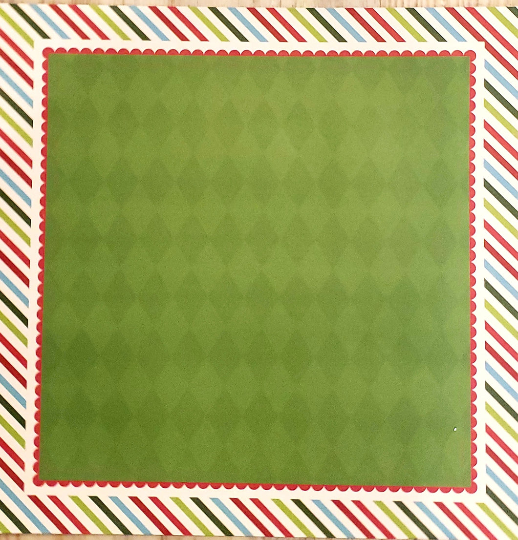 The paper patch single  Sided card stock paper 12 x 12 - Christmas stripes