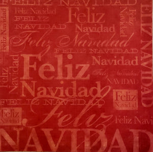 Karen foster single Sided cardstock paper 12 x 12  - Red Christmas spanish - Feliz Navidad