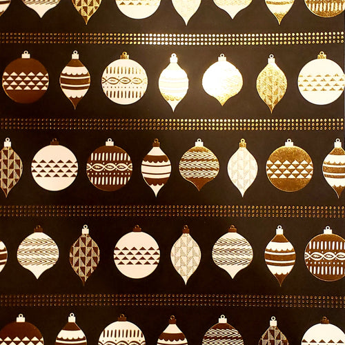 Karen foster single Sided cardstock paper 12 x 12 - foil ornaments white and gold- Christmas