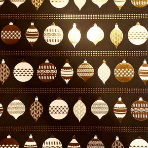 Karen foster single Sided cardstock paper 12 x 12 - foil ornaments white and gold- Christmas