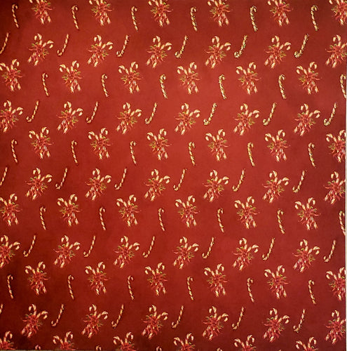 Karen foster single Sided cardstock paper 12 x 12 - glitter candy canes - Christmas