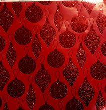 Load image into Gallery viewer, Reminisce single Sided card stock paper 12 x 12 -  Christmas time- Red glitter ornaments