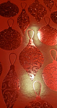 Load image into Gallery viewer, Reminisce single Sided card stock paper 12 x 12 -  Christmas time- Red glitter ornaments