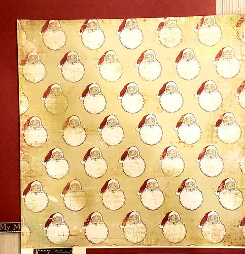 MY Minds Eye Double Sided card stock paper 12 x 12 - The merry days of Christmas- Old St. Nick